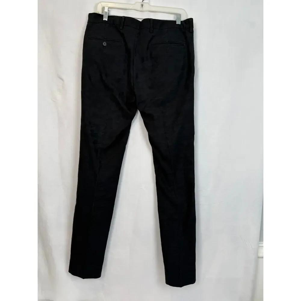 Club Monaco Connor Modern Slim Fit Men 32x34 Black Tonal Camo Dress Pants